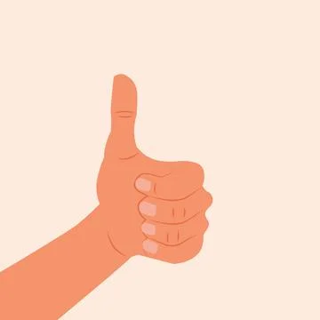 Gesture of Thumb up vector illustration. Hand showing like, good, okay, ok sing Stock Illustration