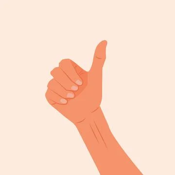 Gesture of Thumb up vector illustration. Hand showing like, good, okay, ok sign Stock Illustration