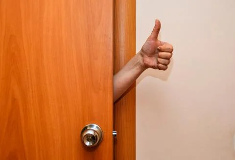 The gesture thumbs-up when the the problem is solved Stock-Fotos