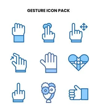 Gesture Two Colour Design Icons Pack Stock Illustration