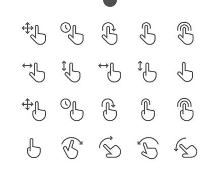 Gesture View Outlined Pixel Perfect Well-crafted Vector Thin Line Icons 48x48 Ilustração Stock