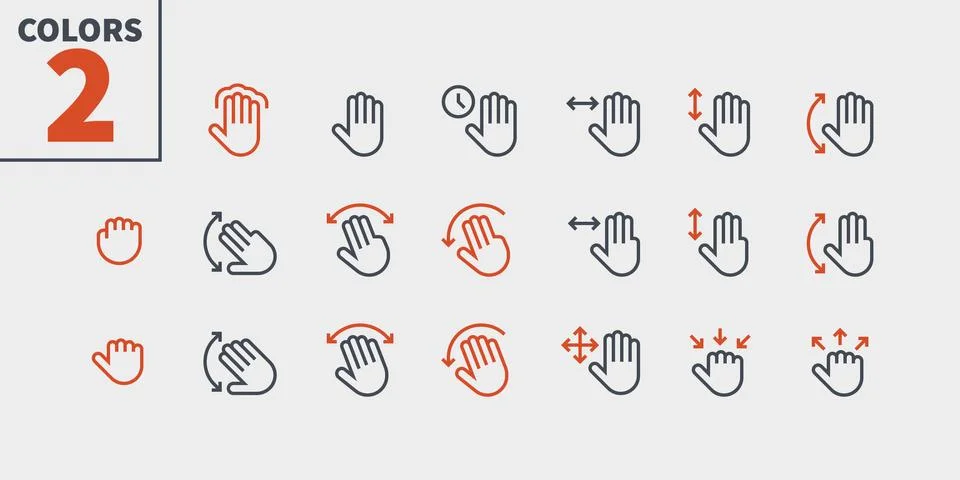 Gesture View Outlined Pixel Perfect Well-crafted Vector Thin Line Icons 48x48 イラスト素材