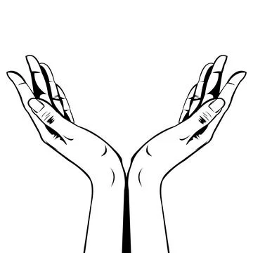 Gesture of women's hands lifting something Stock Illustration