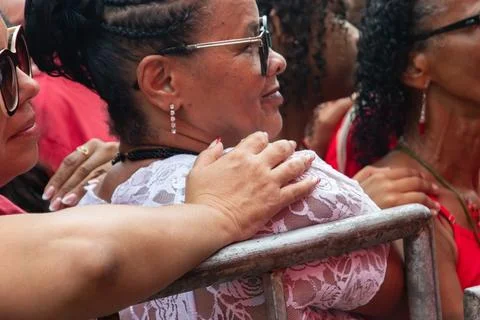 Gestures of Affection and Devotion at the Feast of Saint Barbara Stock Photos