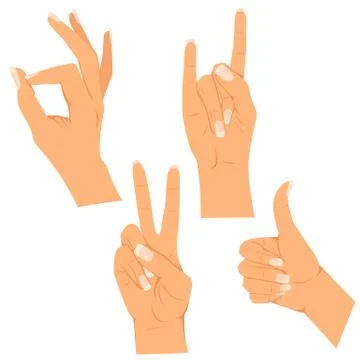 Gestures female hand Stock Illustration