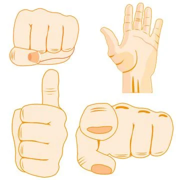 Gestures by hand of the person Illustrazione stock