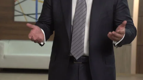 Gestures hands man in suit. Stock Footage 59827540