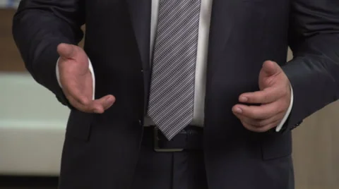 Gestures hands man in suit Stock Footage 59833118
