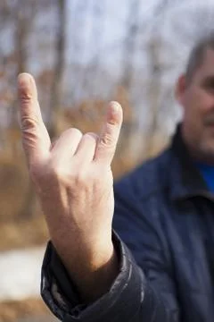 Gestures by hands Stock Photos