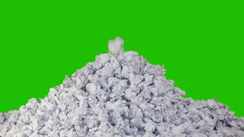 Gestures over a bunch of crumpled paper Видео 106485265