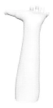 Gesturing halftone hand Stock Illustration