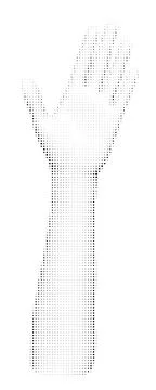 Gesturing halftone hand Stockillustratie