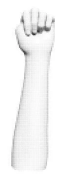 Gesturing halftone hand Stock Illustration
