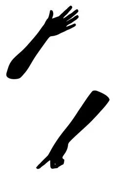 Gesturing hand silhouette Stock Illustration