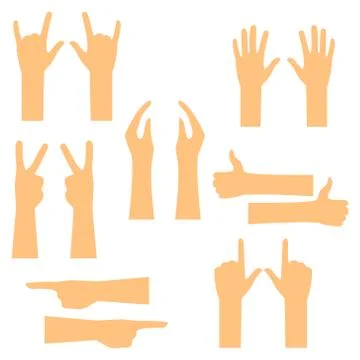 Gesturing hands set Stock Illustration