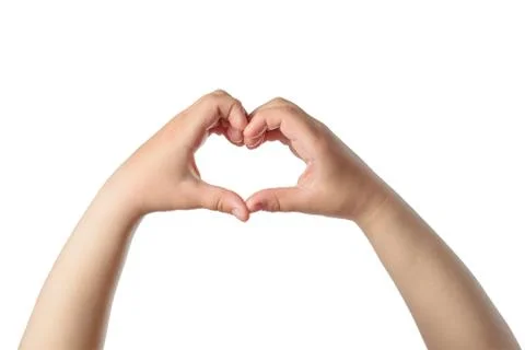 Gesturing of the heart from kid hands Stock Photos