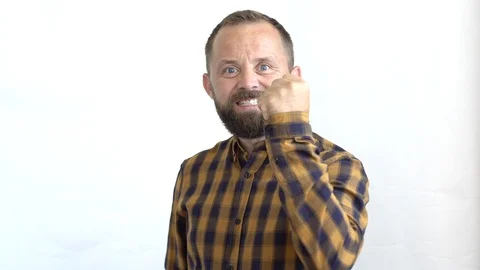 Gesturing with his fist Stock Footage 109675038