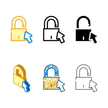 Get access registration color icon clean vector 库存插图