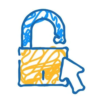 Get access registration icon doodle illustration Stockillustratie