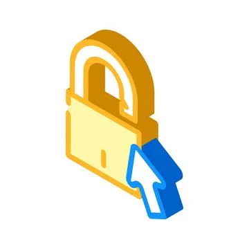 Get access registration isometric icon vector illustration Stock Illustration