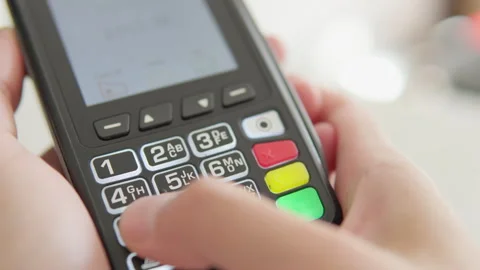 Get acquainted with modern payment methods using smartphone, payment terminals Stock Footage 247314010