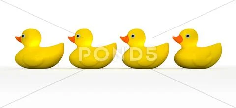 Get all your rubber ducks in a row Stock Illustration