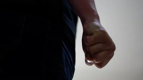 Get angry and clench your fists Video stock 154445243