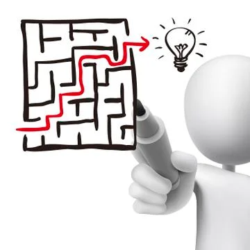 Get the answer drawn by 3d man Stock Illustration