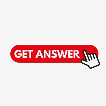 Get answer icon with cursor arrow and click button Stock Illustration