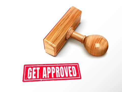 Get approved text and stamp Stock Illustration