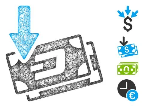 Get Arrow Dash Banknotes Web Vector Mesh Illustration Stock Illustration