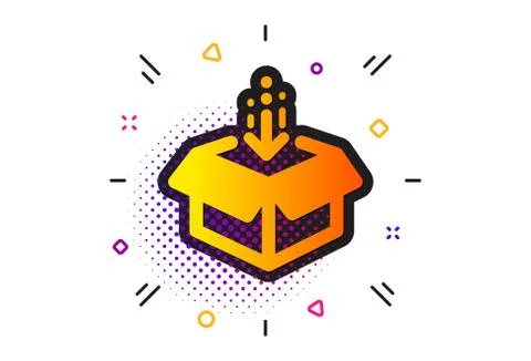 Get box icon. Open delivery parcel sign. Cargo package. Vector Stock Illustration