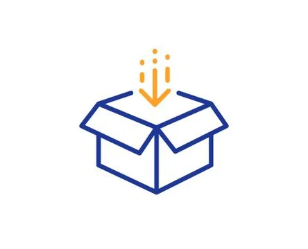 Get box line icon. Open delivery parcel sign. Cargo package. Vector Stock Illustration