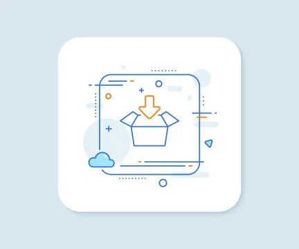 Get box line icon. Open delivery parcel sign. Cargo package. Vector Stock Illustration