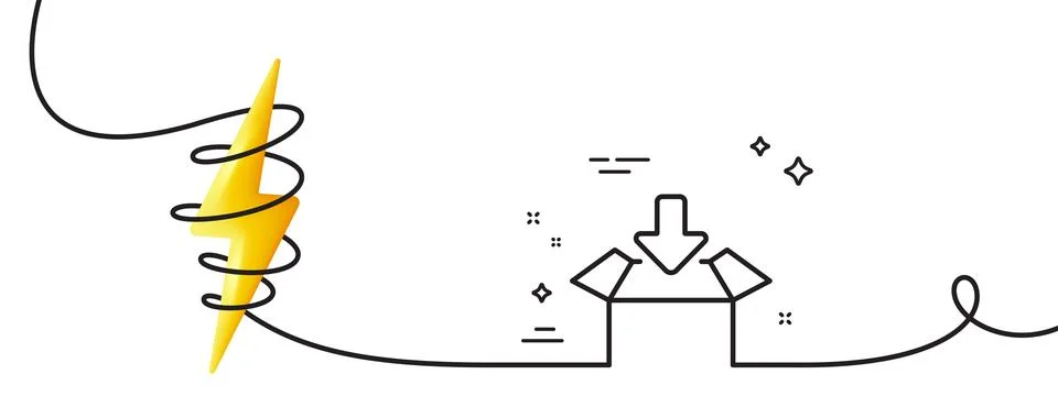 Get box line icon. Open delivery parcel sign. Cargo package. Continuous line 스톡 일러스트