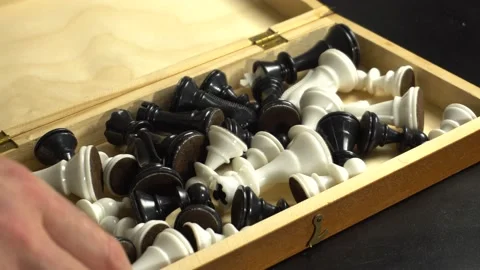 Get chess out of the box Stock Footage 142927105