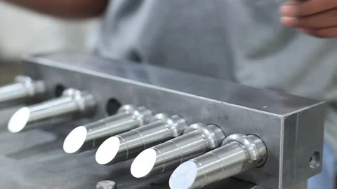 Get up close and personal with manual drilling machines and skilled Stock Footage 250127441