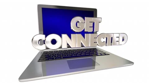 Get Connected 3D Words Computer Laptop Link Internet Website Stock Footage 61250573