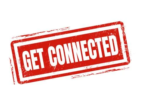 Get connected red stamp style Illustrazione stock