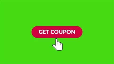 Get coupon button animation on a green screen background Stock Footage 310121531