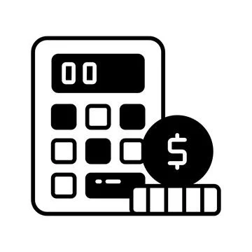 Get this customizable glyph sticker featuring a rolling dollar coin mascot Stock Illustration