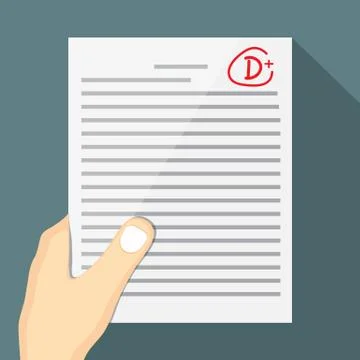 Get D for the exam, vector design for education. Stock Illustration