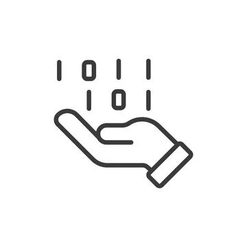 Get data code, icon in line design. Data, code, retrieval, API, information Illustrazione stock