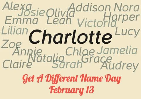 Get A Different Name Day - annual celebration held on February 13 Stock Illustration
