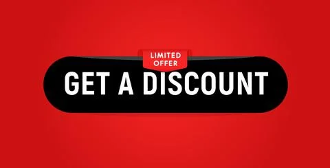 Get a discount black web button on red background for web design, black friday Stock Illustration