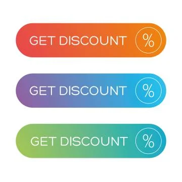 Get Discount button vector Stock Illustration