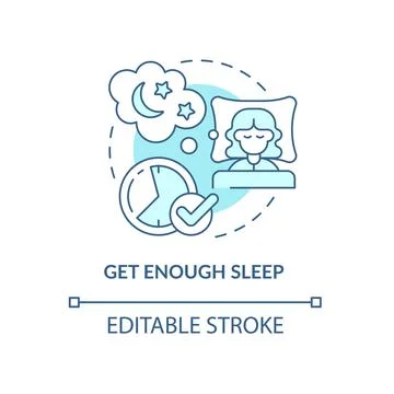 Get enough sleep blue concept icon Stock Illustration