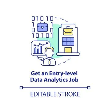 Get entry level data analytics job concept icon Illustrazione stock