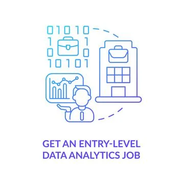 Get entry level data analytics job blue gradient concept icon Illustrazione stock