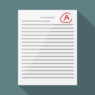 Get A for the exam , vector design for education. Stock Illustration